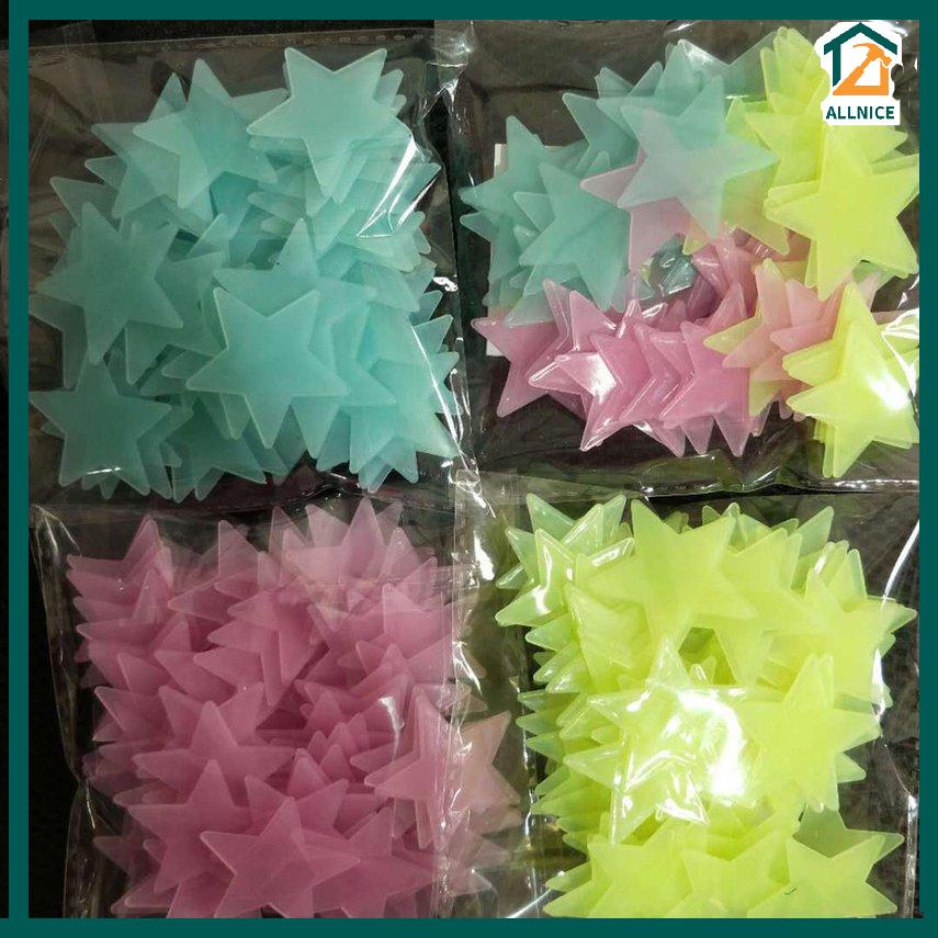 100PCS Star Wall Sticker Fluorescent Kids Bedroom Ceiling Star Wall Stickers