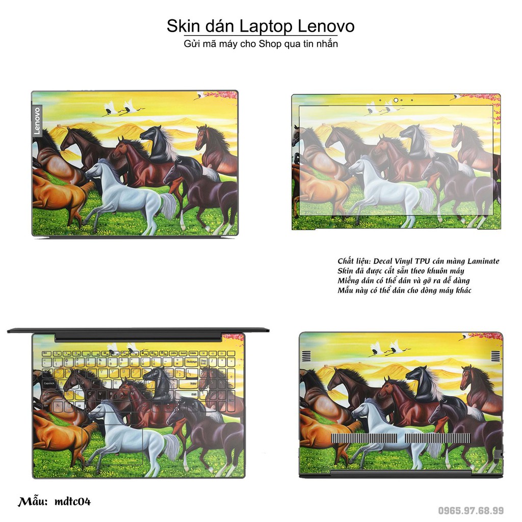 Skin dán Laptop Lenovo in hình Mã Đáo Thành Công (inbox mã máy cho Shop)