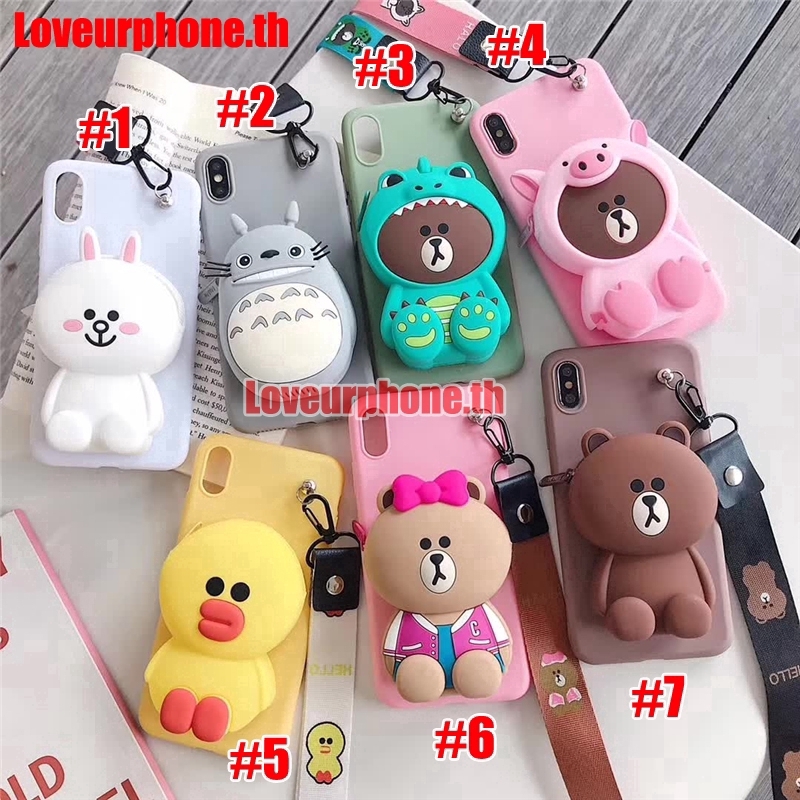 Ốp điện thoại hình hoạt hình 3D có dây cho Samsung Galaxy A51 A71 A81 A91 A01 A11 A21 Note 10 Lite S10 Lite