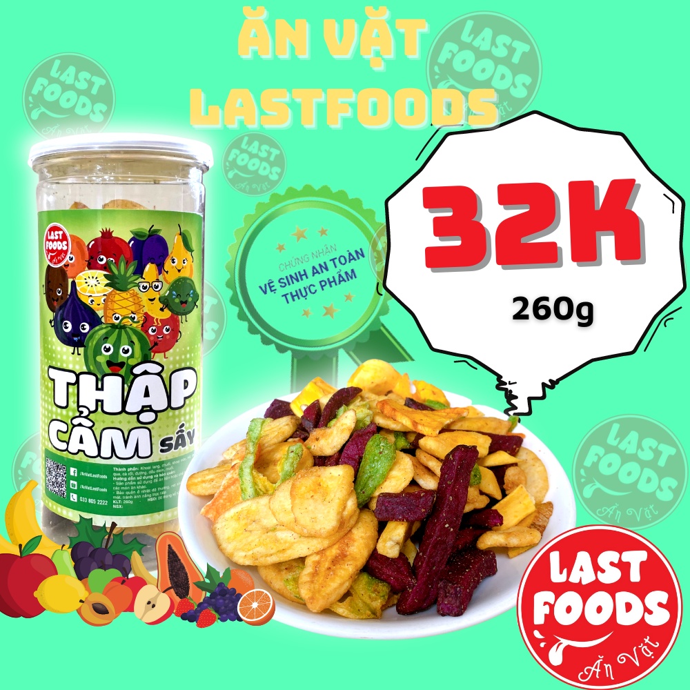 Thập cẩm sấy 260g ,ăn vặt LASTFOODS Hà Nội với các mẫu đồ ăn vặt các miền đầy đủ hương vị thơm ngon giá rẻ