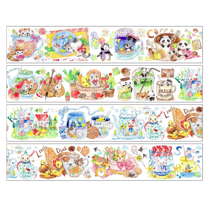 Washi tape Bữa ăn của các bé thú cưng