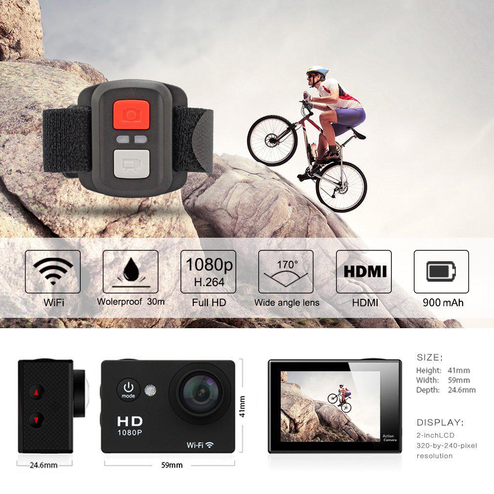 Camera Hành Trình Thể Thao W4 1080p Full Hd Dv Wifi 2 Inch + Điều Khiển Từ Xa