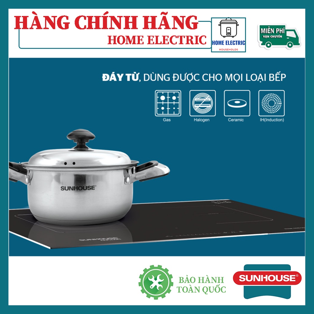 Bộ nồi Sunhouse 3 đáy Cao Cấp ĐÁY TỪ SH333- Cam kết CHÍNH HÃNG ĐỔI TRẢ TRONG VÒNG 7 NGÀY