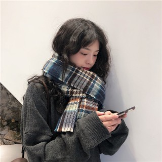 Khăn Choàng Cổ Vải Cashmere Họa Tiết Caro Phong Cách Nhật Hàn Thời Trang Mùa Đông; K20 - MOZETO