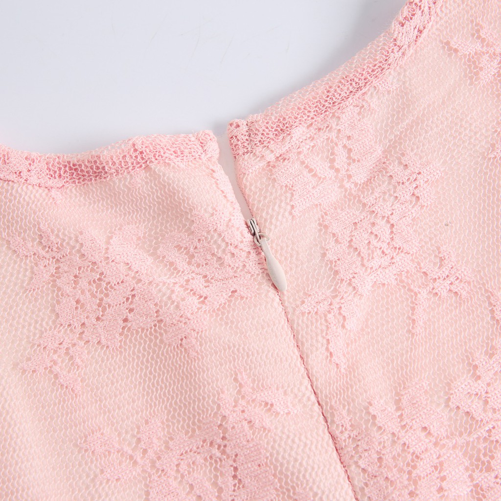 Đầm Sanlutoz Xòe Tay Ngắn Màu Hồng Ngọt Ngào Cho Bé Gái