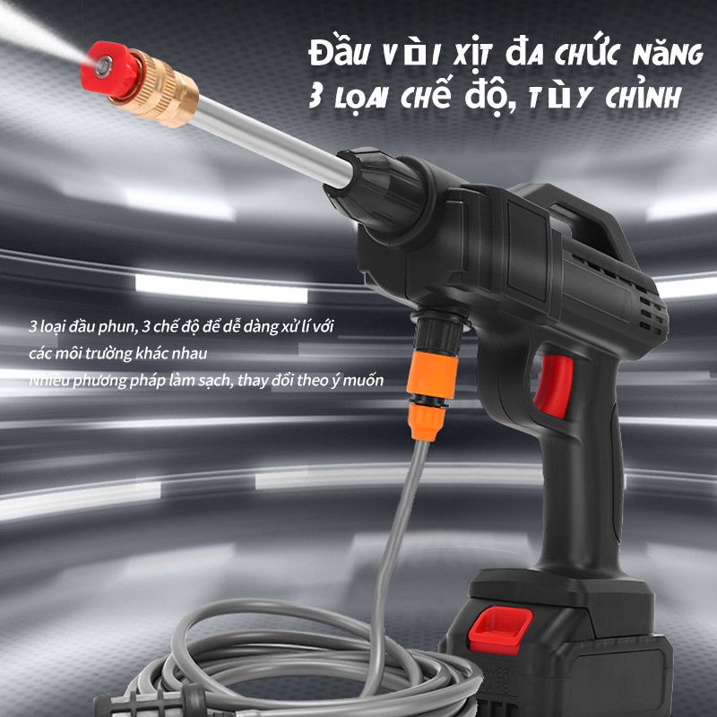 [CÓ BÁN LẺ PIN] Máy rửa xe mini cầm tay công suất lớn cực tốt để rửa xe, rất tiện lợi