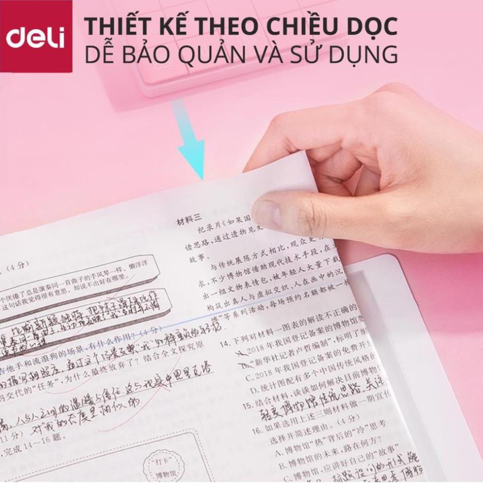 File lá học sinh A4 Deli - 30/40 lá - Xanh dương/Hồng/Trắng - 1 chiếc - 72493 / 72494
