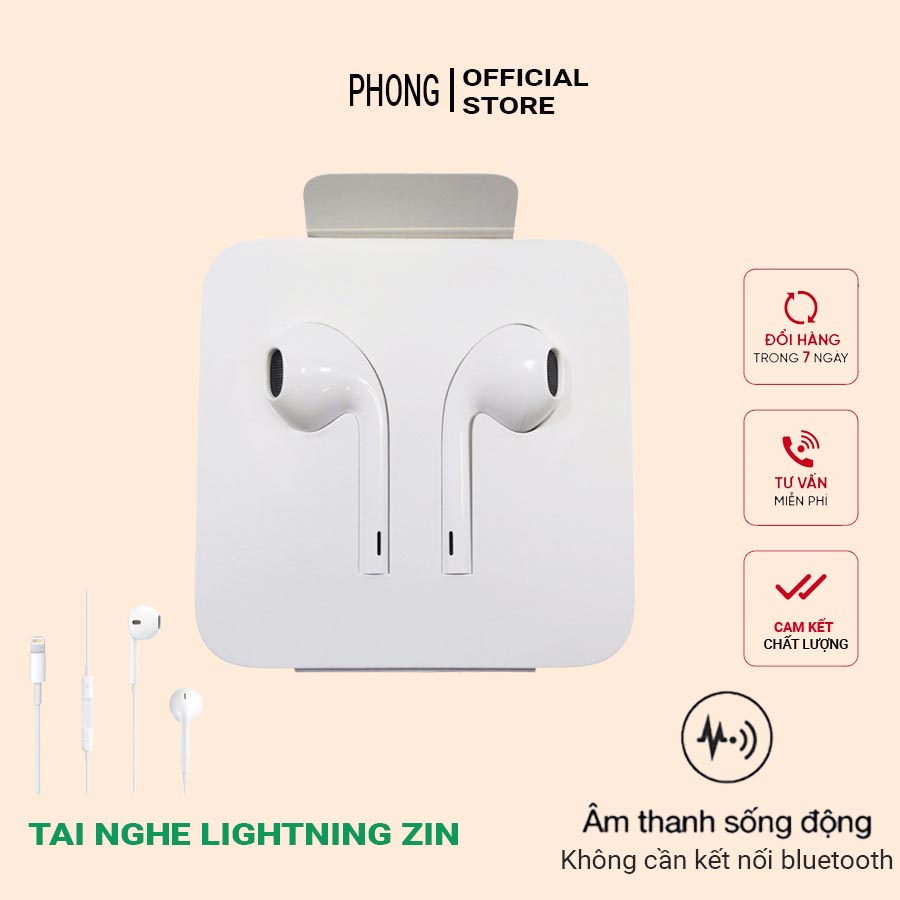 Tai nghe IP 7/ 8/ X/ Xs/ Xs Max/ 11 Pro Max/ 12 Zin Không cần phải kết nối bluetooth bảo hành 12 tháng - PHONG STORE