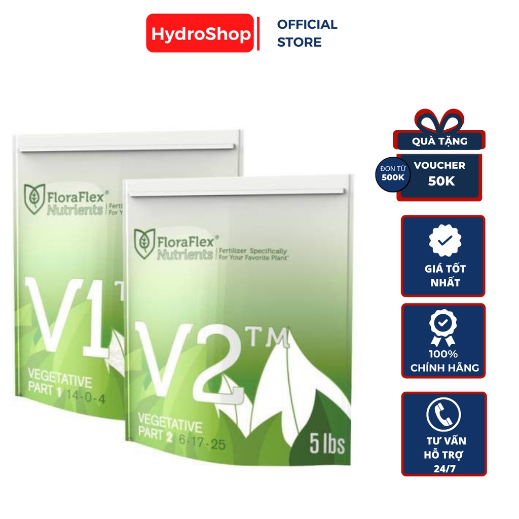 Phân bón FloraFlex Bloom V1, V2 dinh dưỡng thiết yếu cần thiết cho sự phát triển của lá cây