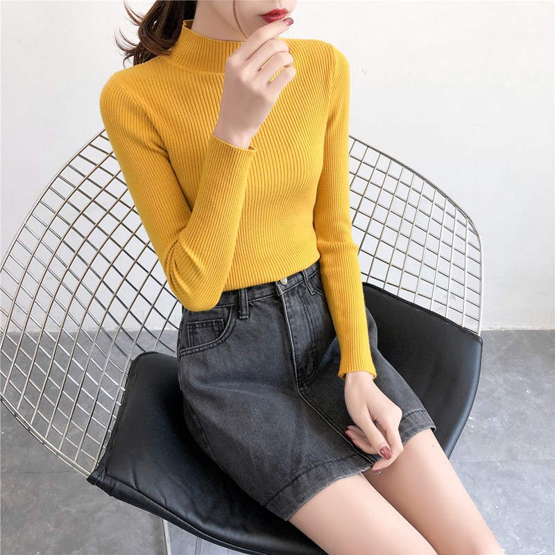 Áo len tăm cổ ba phân dài tay