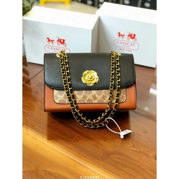 Túi xách Coach Fullbox, logo mã check size 25cm