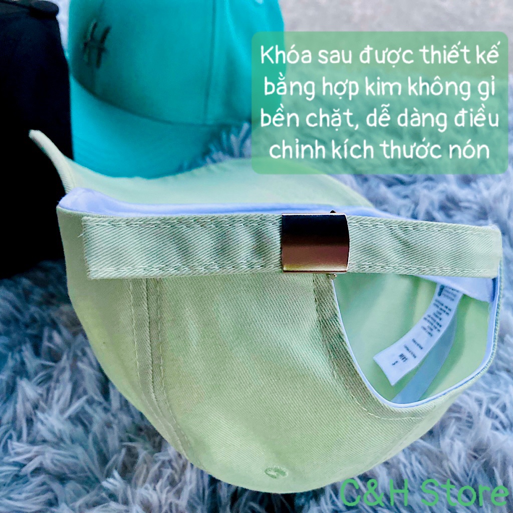 Mũ lưỡi trai nam nữ, nón kết lưỡi trai thêu chữ H form unisex phong cách Ulzzang Hàn Quốc cá tính năng động NCH25