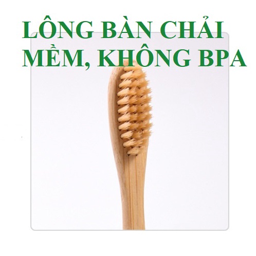 Bàn chải tre lông mềm thân thiện môi trường- bàn chải du lịch dùng cho cá nhân khách sạn resort