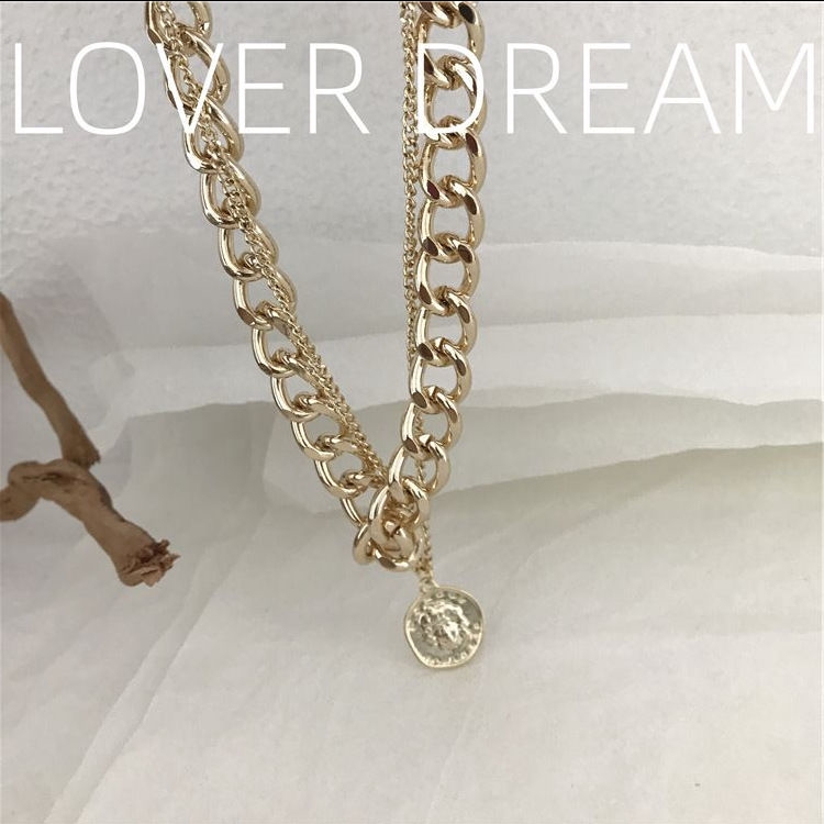 Dây Chuyền Hai Lớp Phong Cách Retro Cá Tính