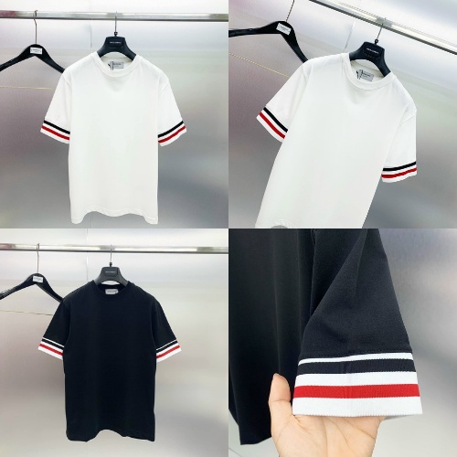 Áo Phông ThomBr Vạch Ống Tay Hàng SPF - Áo Thun Nam Không Cổ - Chất Liệu Co Dãn 4 Chiều - Size S/M/L/XL - Size 45kg-80kg