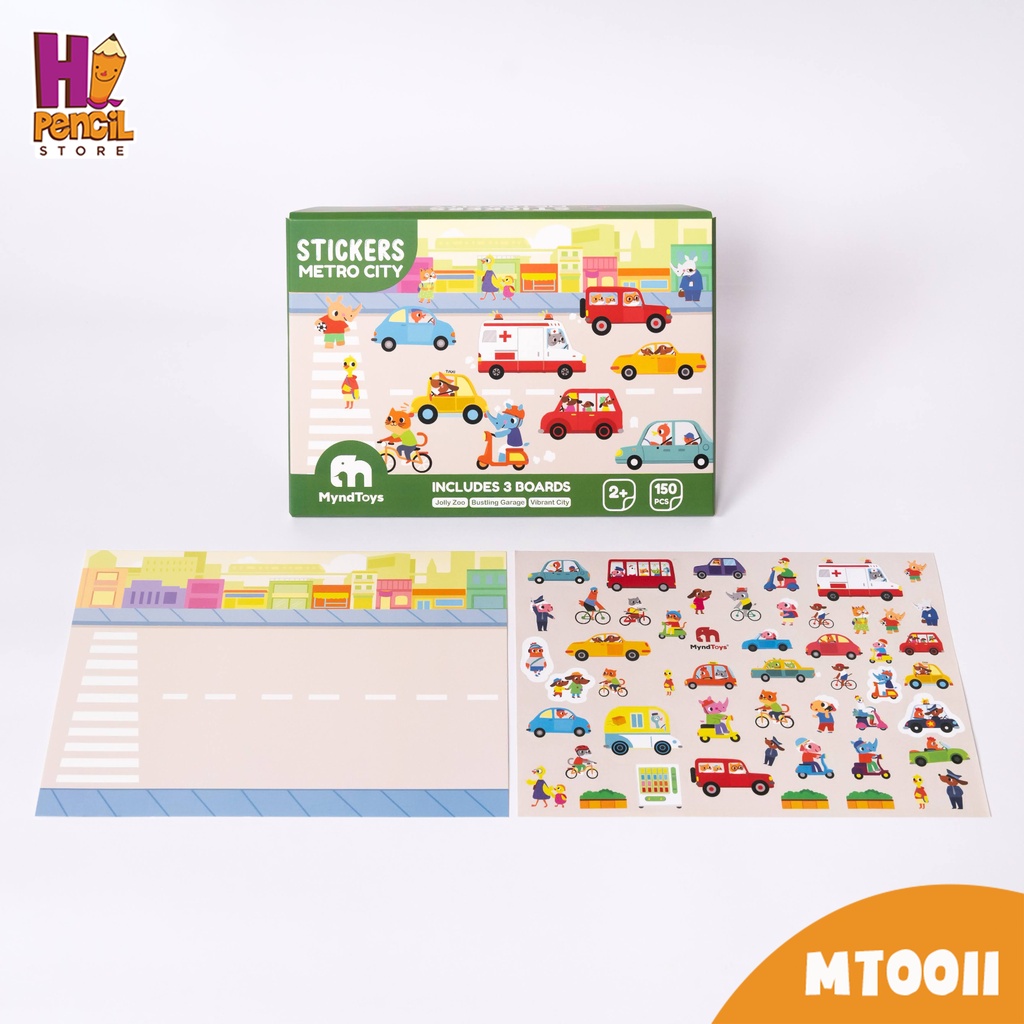 Sticker MyndToys dán sáng tạo chủ đề thành phố cho bé trên 2 tuổi