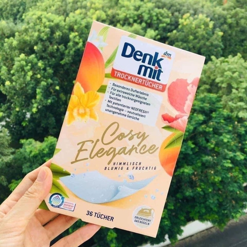 Giấy giặt thơm ⚡ GIÁ TỐT NHẤT ⚡ Giấy thơm quần áo Denkmit Cosy Elegance, hương thơm tươi mát