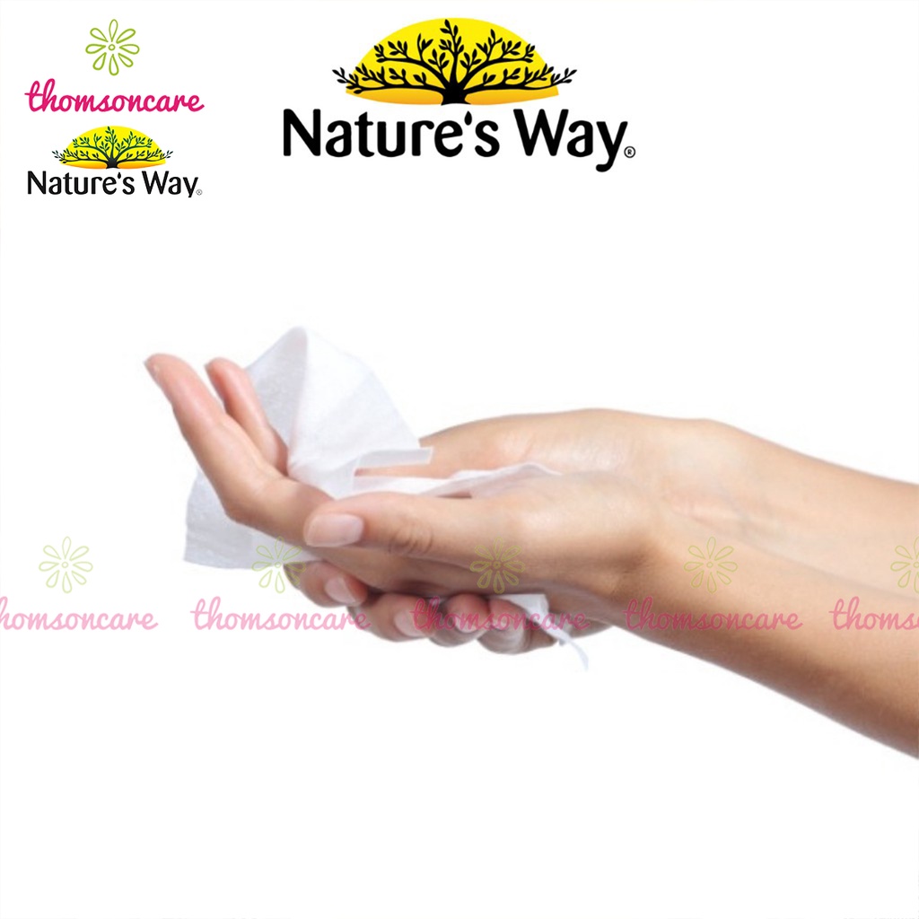 Khăn giấy ướt không mùi Nature Way, an toàn cho da bé, khăn lau vệ sinh đa năng tiện lợi, mini bỏ túi từ lô hội