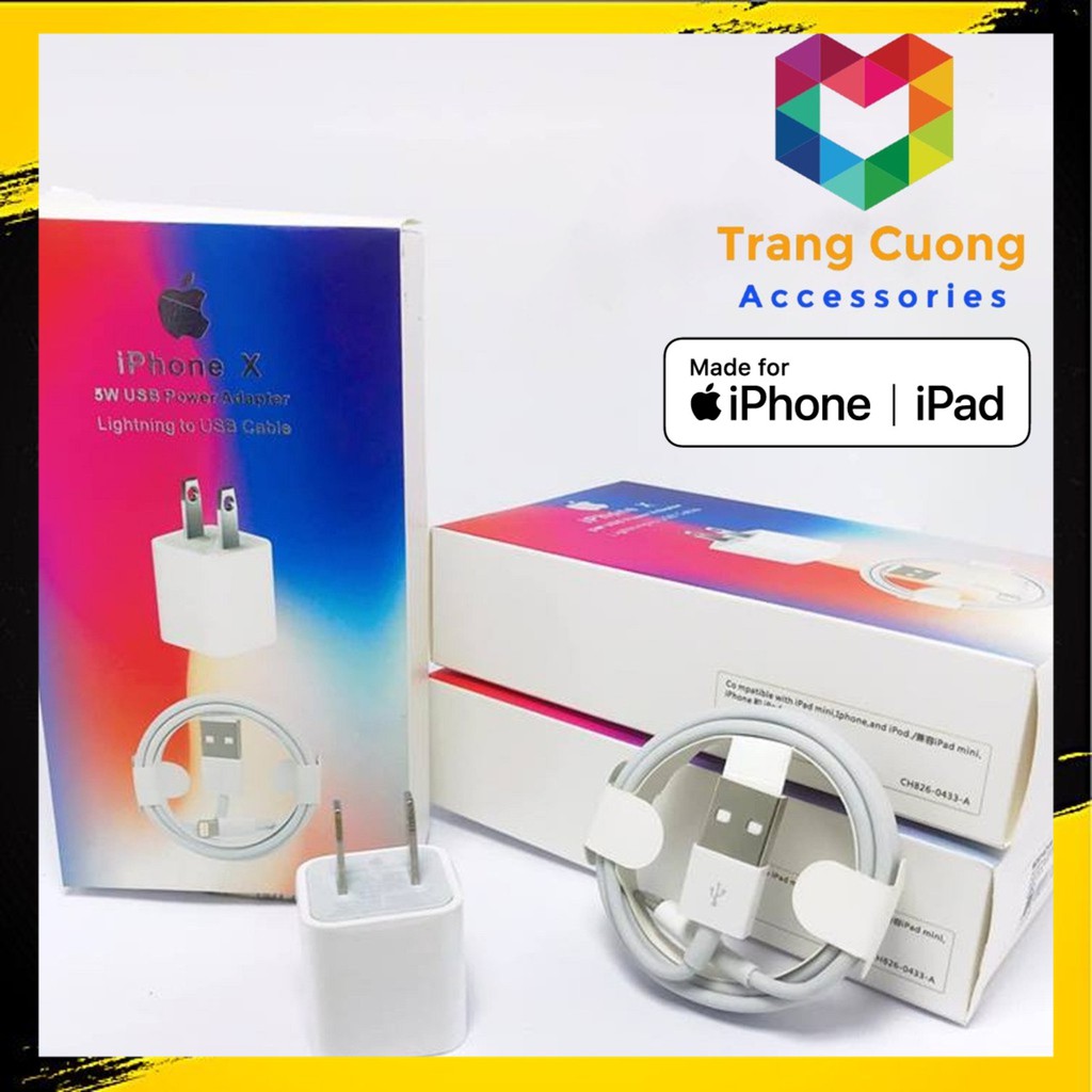 [FREESHIP] Bộ Sạc IPhone X Chính Hãng (sạc nhanh cho các dòng IP 5 trở lên)