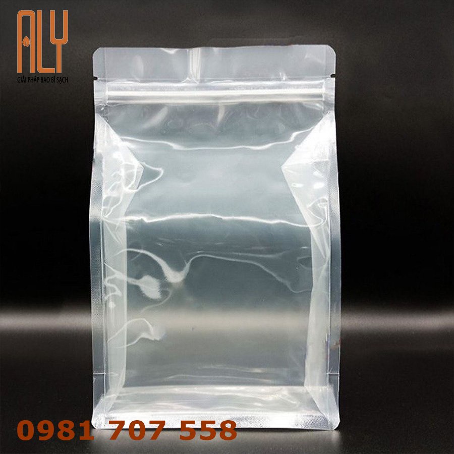 Túi zipper xếp hông trong suốt Combo100 túi zip 8 cạnh Gía tốt _Aly