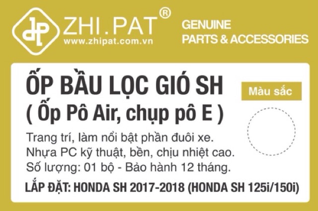 Ốp pô air lọc gió trong suốt chính hãng Zhipat cho Sh 2017-2018
