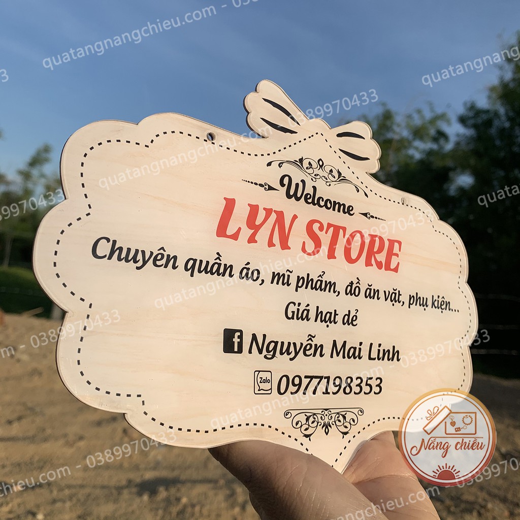 Bảng hiệu cho shop bán quần áo, mỹ phẩm , giày dép và phụ kiện_ Bảng treo trước shop áo quần