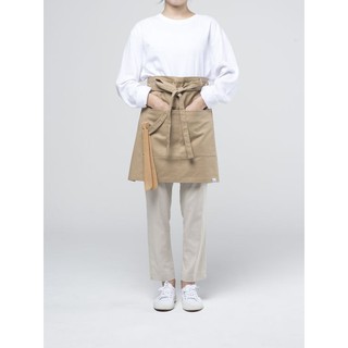 [HÌNH THẬT CẬN VẢI] Tạp dề ngắn màu da bò - tạp dề cột nửa người cao cấp số 1