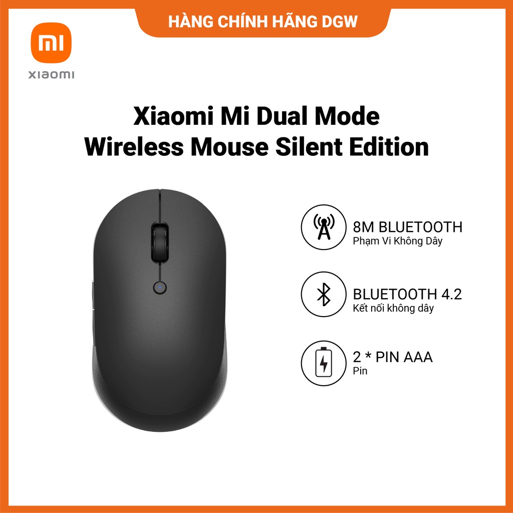 Hàng chính hãng Digiworld | Chuột Máy Tính Không Dây XIAOMI MI DUAL MODE WIRELESS MOUSE SILENT EDITION 125Hz | 2.4GHz