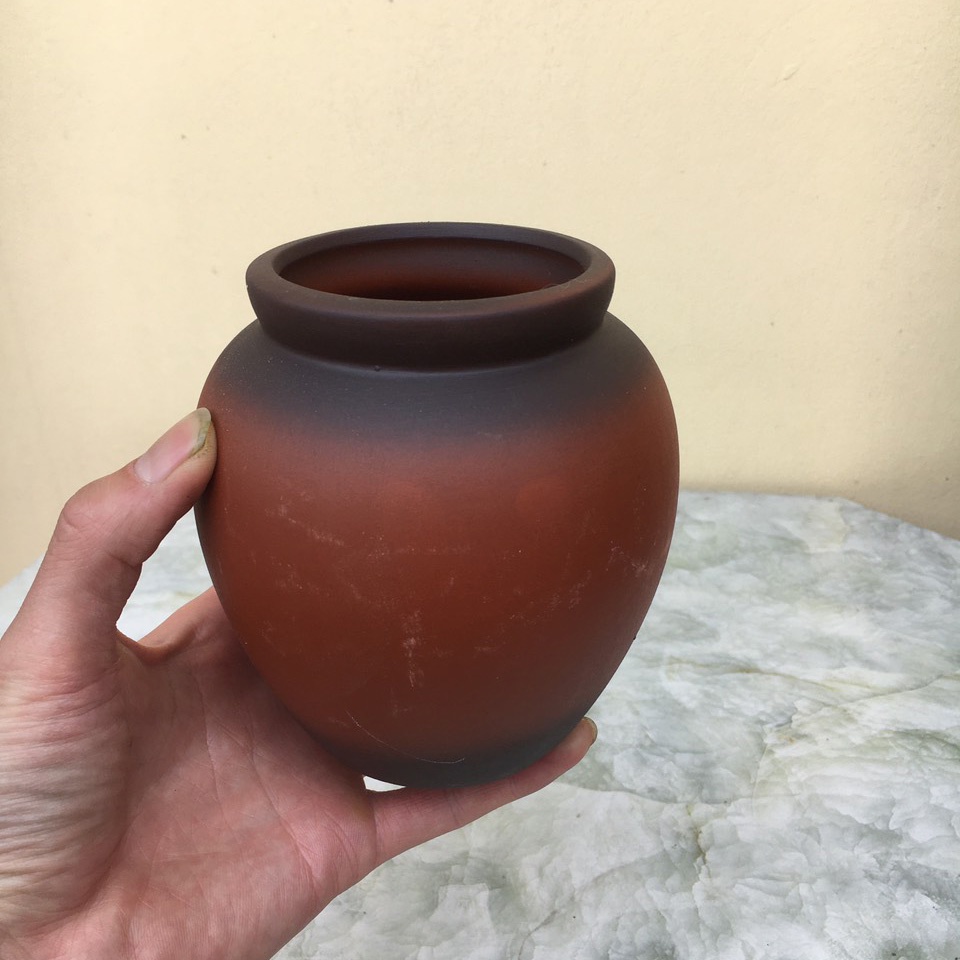 Chậu bonsai Chum đỏ đất nung gốm Bát tràng 1 size BM-183