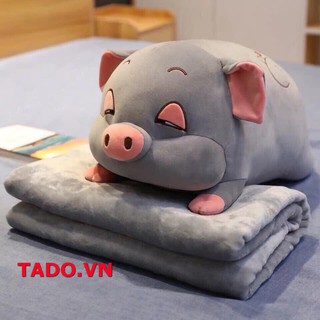 [ 2020 ] Bộ chăn gối mềm hình con lợn heo kute siêu mềm mượt GD691