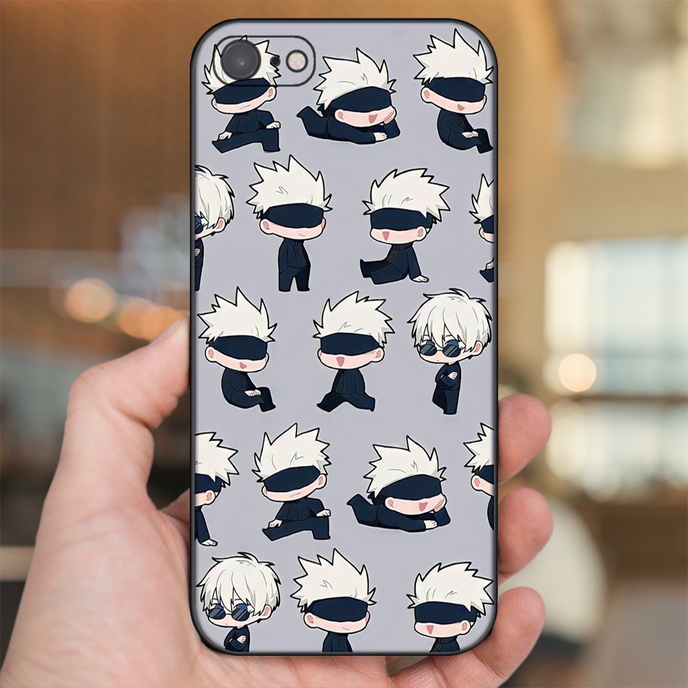 Ốp lưng iPhone 7, 8 dẻo đen cạnh vuông in hình Satoru Jujutsu Kaisen