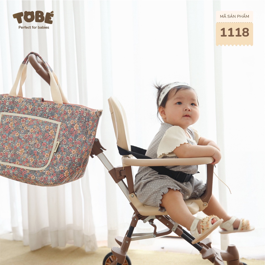Túi xách bỉm sữa cho Mẹ và Bé TOBE họa tiết vintage siêu xinh, nhiều ngăn đa năng phong cách Hàn Quốc siêu tiện dụng