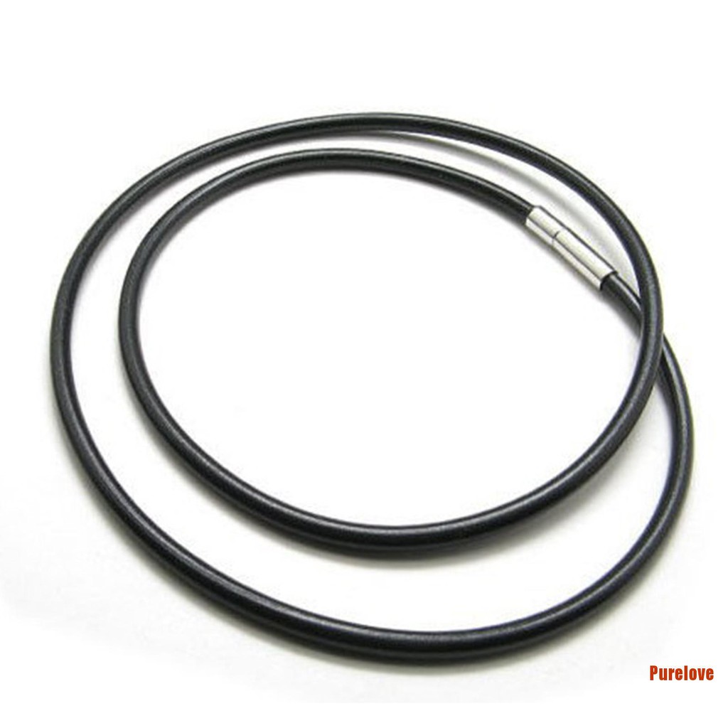 Vòng cổ dây da với khóa thép không gỉ đơn giản thời trang