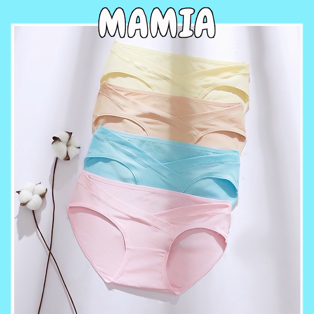 Quần Lót Bà Bầu Đẹp Cạp Chéo Cotton Co Giãn Kháng Khuẩn Spring Túi Zip Thoáng Mát QM002