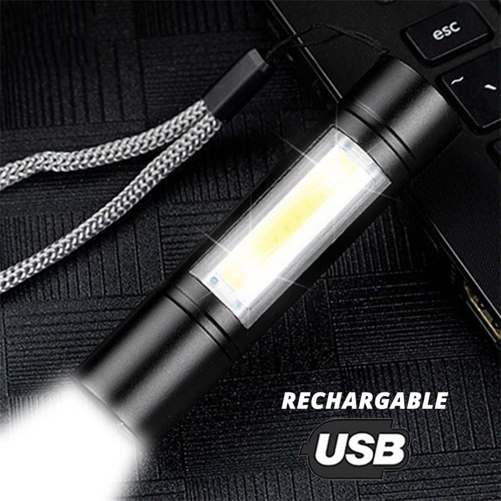 Đèn Pin Led Cob Mini Sạc Usb Siêu Bền Tiện Dụng Mang Theo Cắm Trại