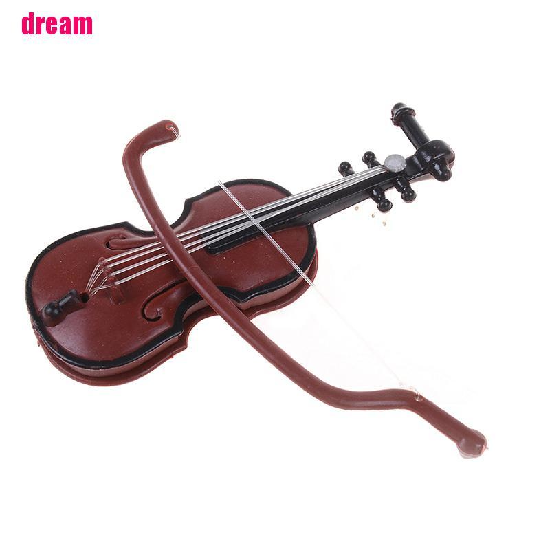Bộ 2 Mô Hình Đàn Violin Mini Bằng Nhựa Dùng Trang Trí Nhà Búp Bê DIY