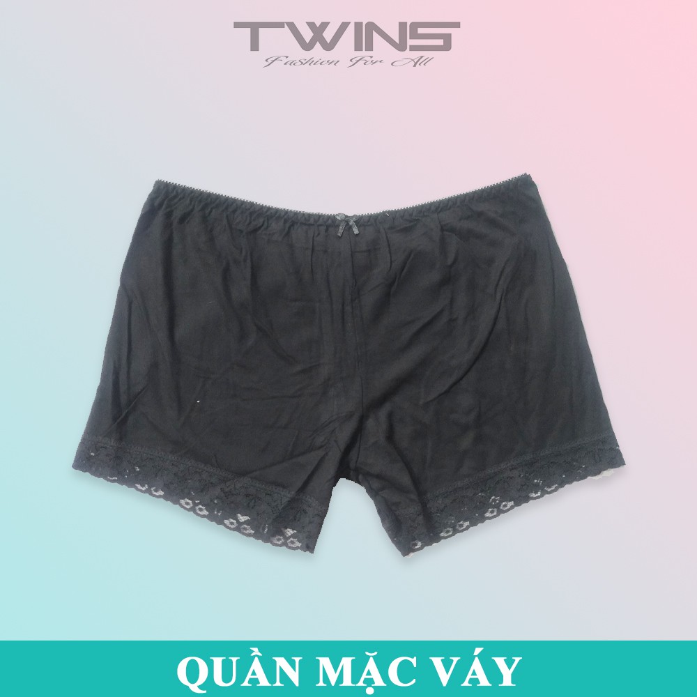 Quần lót mặc trong váy nữ chống cuộn chất cotton phối chân ren mềm mịn thoáng mát thấm hút mồ hôi size 40kg-60kg