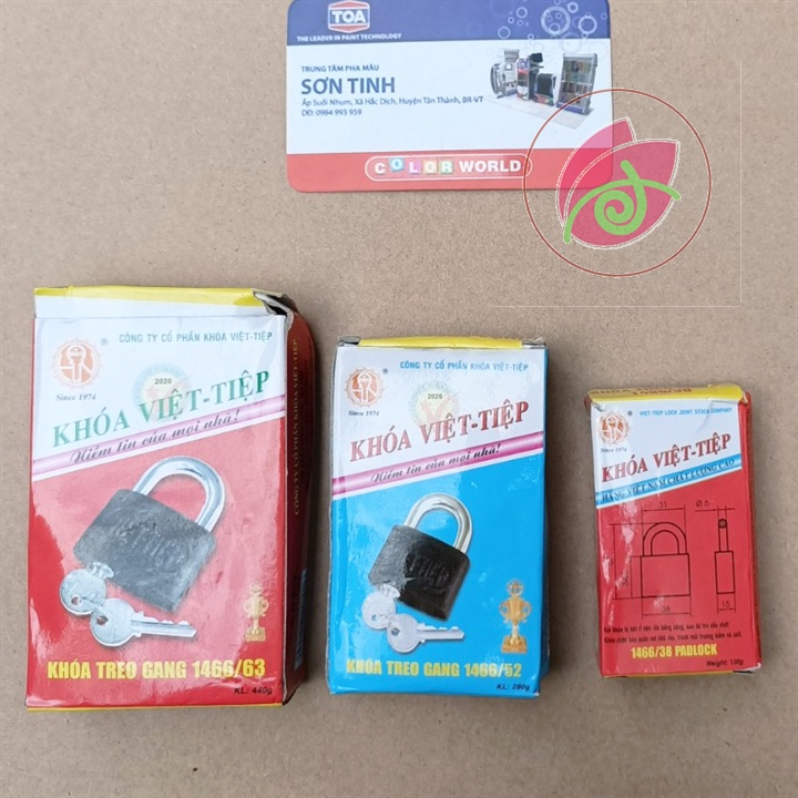 Khoá Việt Tiệp gang 3 chìa 1466/38 1466/45 1466/52 1466/63 không bấm
