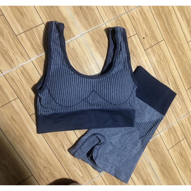 Bộ đồ short đùi dệt kim tập gym,yoga( sẵn mút)
