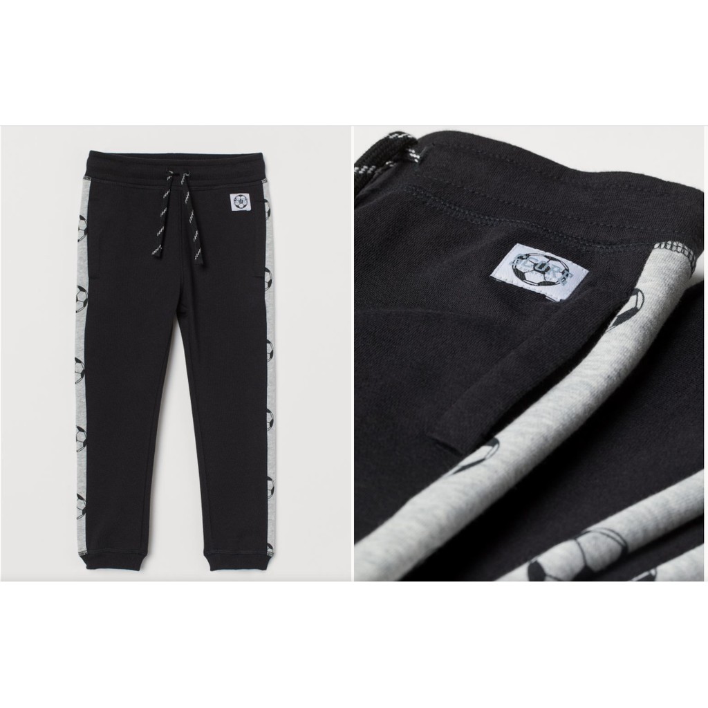 Quần jogger nỉ đen bóng đá HM H&amp;M sz 3-4y_hàng chính hãng authentic