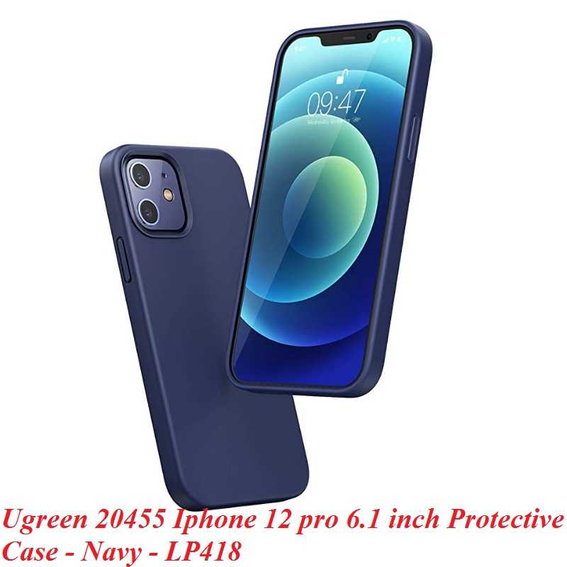 Ugreen 20455 Iphone 12 Pro 6.1inch Màu Xanh Navy Ốp Lưng điện thoại Silicone LP418