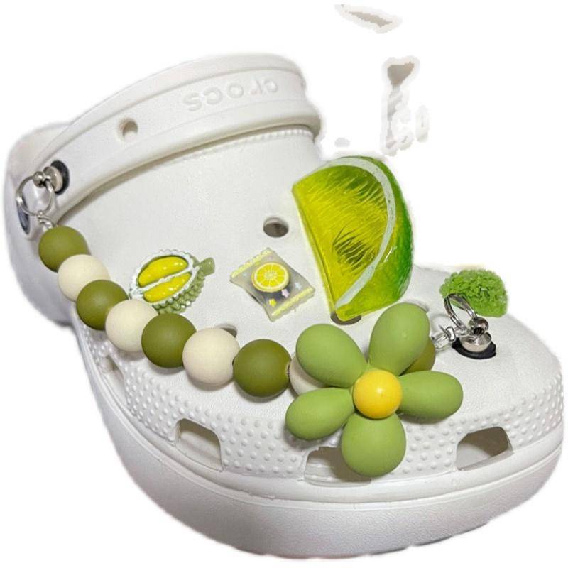 Phụ Kiện Làm Giày Crocs Jibbitz Đính Nút Hình Quả Chanh/Đá/Bí DIY