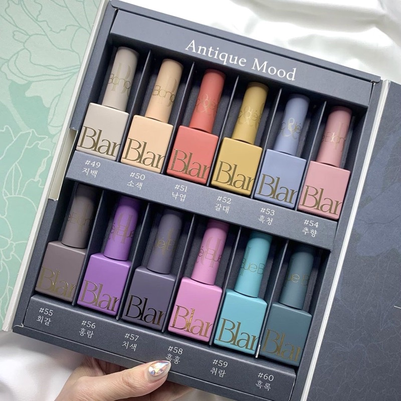 Sơn gel Blanc Dé Blue chính hãng Hàn Quốc set Antique Mood