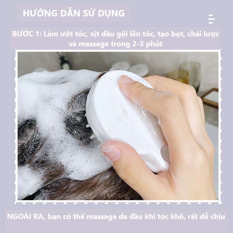 Lược gội đầu silicon làm sạch sâu bụi bẩn, lược massage gội đầu thư giãn kích thích mọc tóc, shop bách hóa cẩm long