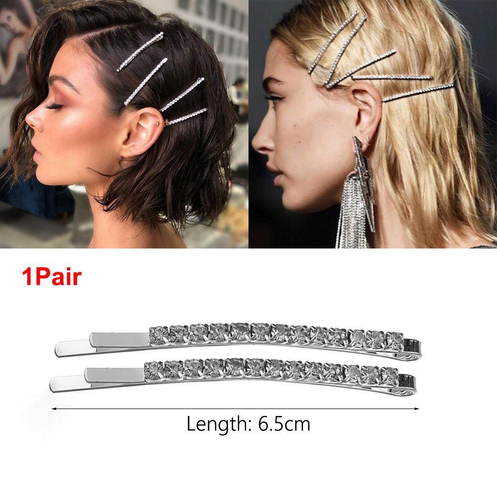 Yve 1 Cặp|Kẹp Tóc Đính Đá Lấp Lánh Thời Trang Cho Cô Dâu