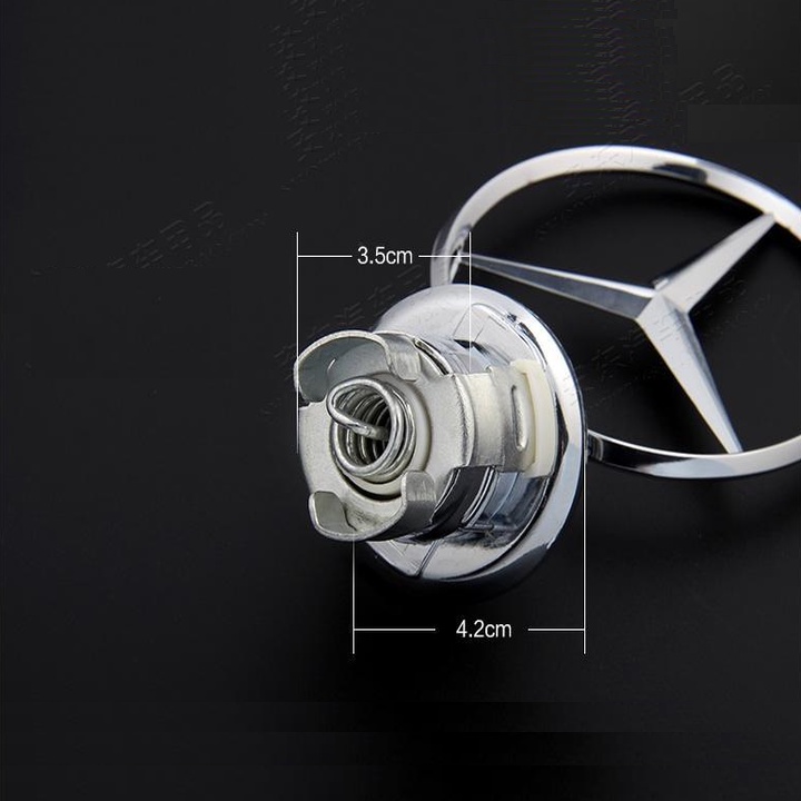 Logo nắp capo đầu xe ô tô Mercedes cao cấp - Hợp kim mạ crom Mã W221, W210