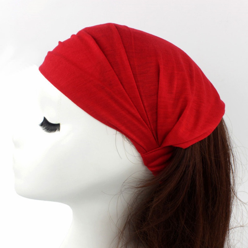 Khăn Quấn Đầu 3 Món Bằng Cotton Màu Trơn Thời Trang Cho Nữ