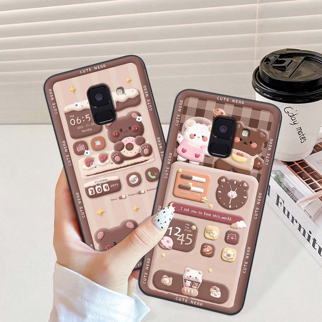Ốp lưng Samsung A8 2018 / A8 Plus / A8+ in hình gấu cute,bò sữa 3D cute dễ thương bảo vệ điện thoại.