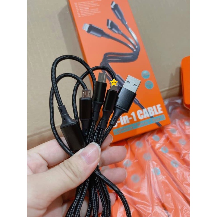 Cáp Sạc 3 Đầu Bx50 IP Micro Type C