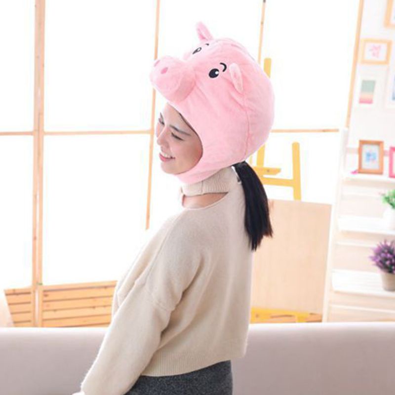 Mũ Lông Nhung Thêu Hình Mũi Heo 3D Dễ Thương Xinh Xắn